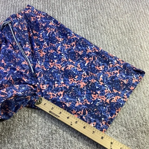 Peter Millar Seaside Mens Blue Coral Abstract Swim Trunks Size Small NWT